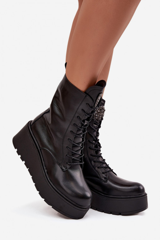 Oda Moteriški aulinukai su ornamentais pašiltinti juodos spalvos Ulrika