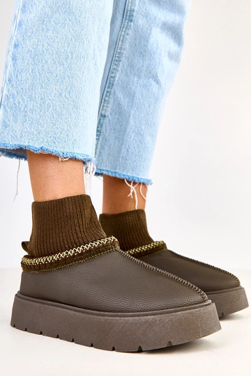 Žali sniego batai su kojinės formos aulu Melary