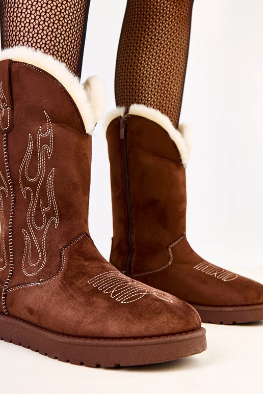 Rudi sniego batai su siuvinėjimu ant...