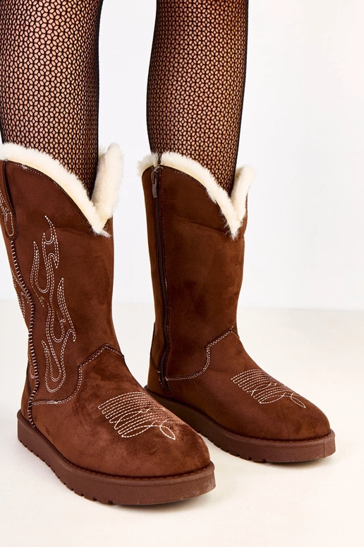 Rudi sniego batai su siuvinėjimu ant...