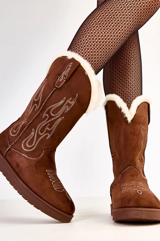 Rudi sniego batai su siuvinėjimu ant...