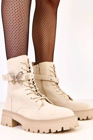 Smėliniai auliniai batai su...