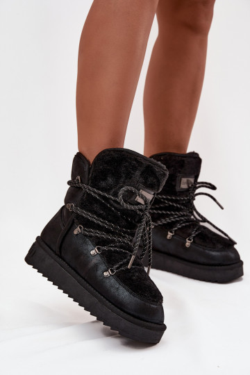 sniego batai Moteriškas su platforma su kailiuku D.Franklin DFSH37005 juodos spalvos