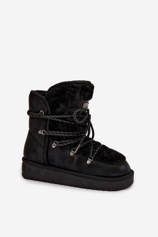 sniego batai Moteriškas su platforma su kailiuku D.Franklin DFSH37005 juodos spalvos