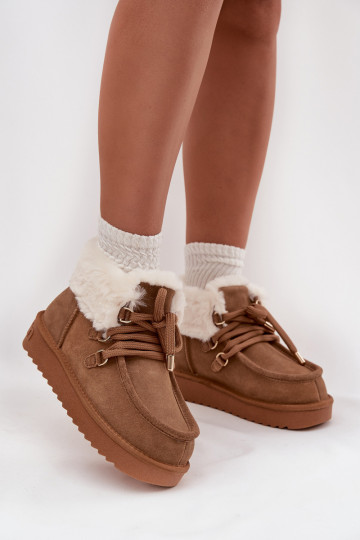 sniego batai MoteriškassuĮjungtaturalnego iš zomšosu D.Franklin DFSH375006 rudos spalvos 2