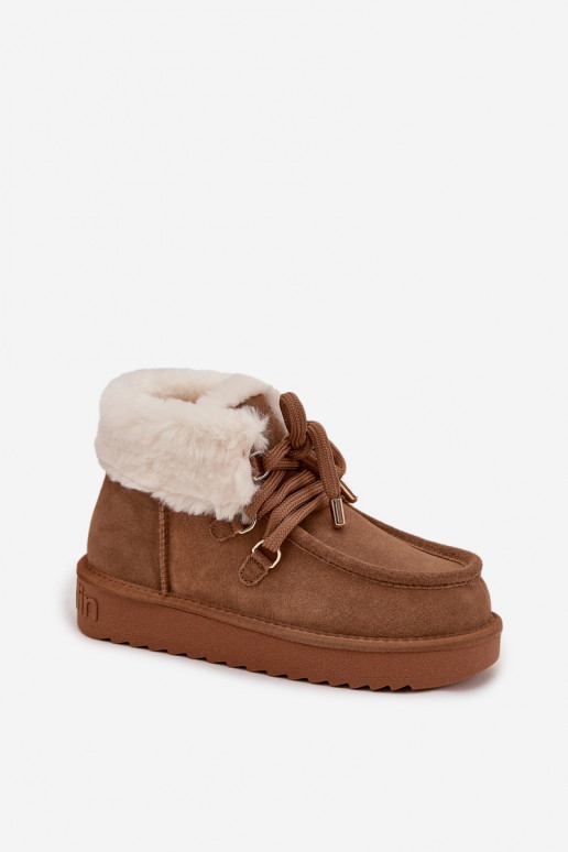 sniego batai MoteriškassuĮjungtaturalnego iš zomšosu D.Franklin DFSH375006 rudos spalvos