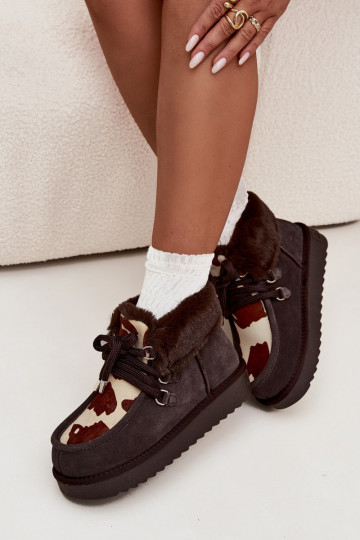 sniego batai MoteriškassuĮjungtaturalnego iš zomšosu Łaty D.Franklin DFSH375008 CzekoladoĮe