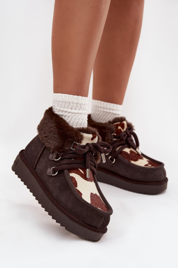 sniego batai MoteriškassuĮjungtaturalnego iš zomšosu Łaty D.Franklin DFSH375008 CzekoladoĮe 2