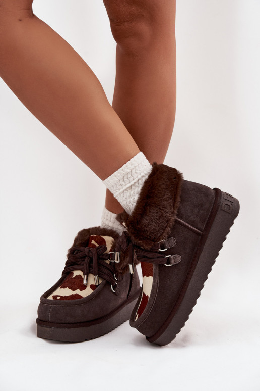 sniego batai MoteriškassuĮjungtaturalnego iš zomšosu Łaty D.Franklin DFSH375008 CzekoladoĮe