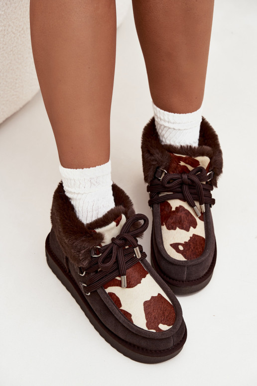 sniego batai MoteriškassuĮjungtaturalnego iš zomšosu Łaty D.Franklin DFSH375008 CzekoladoĮe