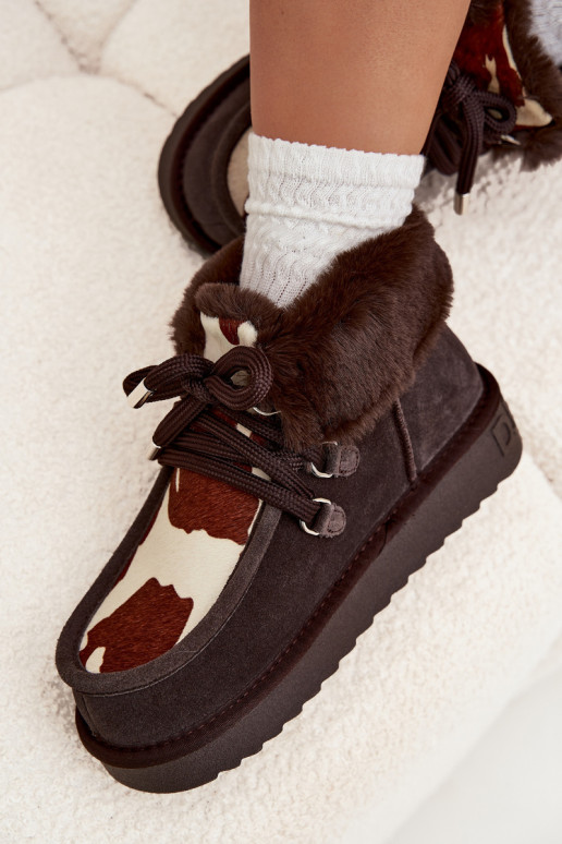 sniego batai MoteriškassuĮjungtaturalnego iš zomšosu Łaty D.Franklin DFSH375008 CzekoladoĮe