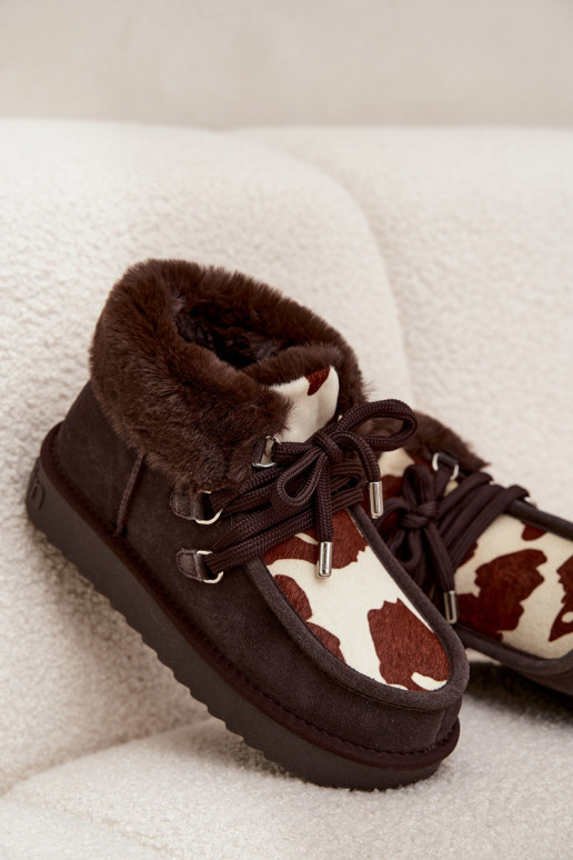 sniego batai MoteriškassuĮjungtaturalnego iš zomšosu Łaty D.Franklin DFSH375008 CzekoladoĮe