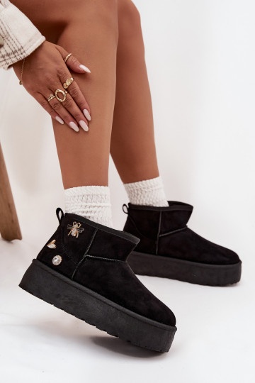 sniego batai Moteriškas su platformasuPrzypinkami juodos spalvos Tai turielle