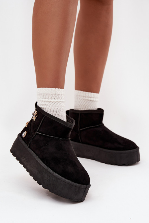 sniego batai Moteriškas su platformasuPrzypinkami juodos spalvos Tai turielle