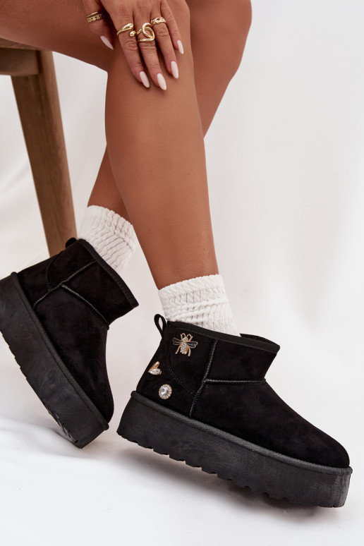 sniego batai Moteriškas su platformasuPrzypinkami juodos spalvos Tai turielle