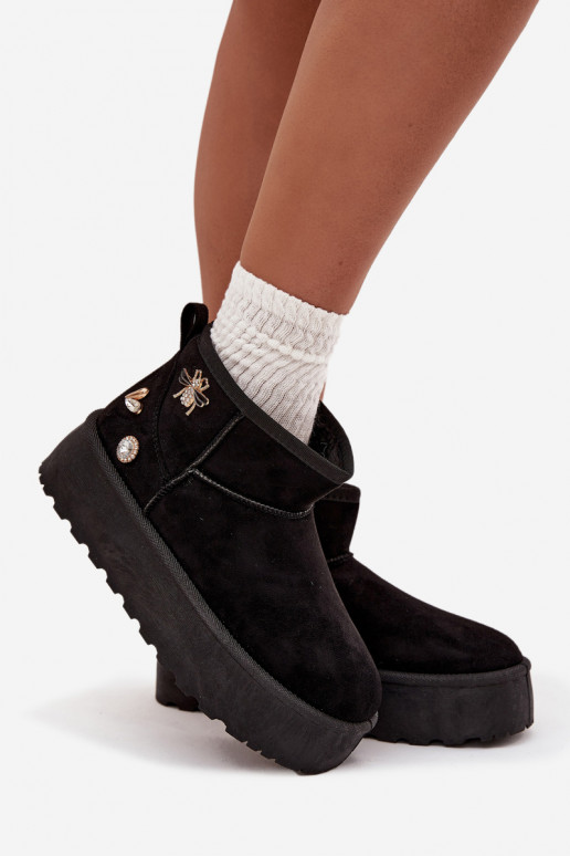sniego batai Moteriškas su platformasuPrzypinkami juodos spalvos Tai turielle