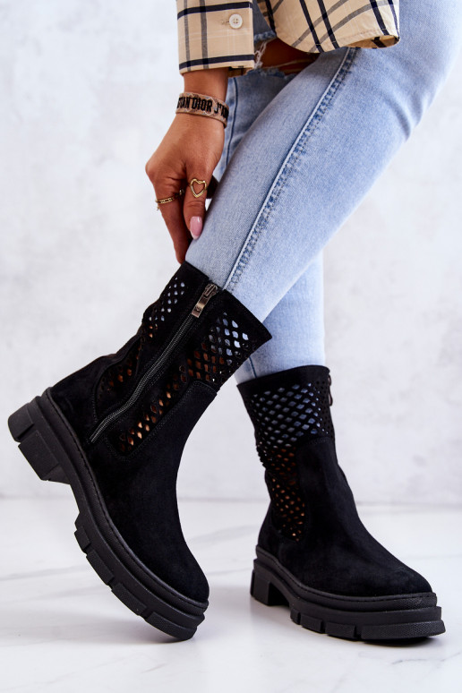 Oda Darbiniai kulkšnies batai Nicole juodos spalvos 2711