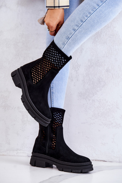 Oda Darbiniai kulkšnies batai Nicole juodos spalvos 2711