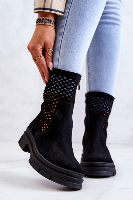 Oda Darbiniai kulkšnies batai Nicole juodos spalvos 2711