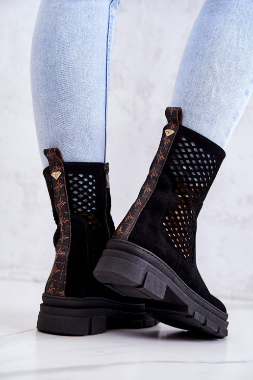 Oda Darbiniai kulkšnies batai Nicole juodos spalvos 2711