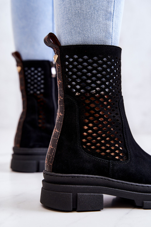 Oda Darbiniai kulkšnies batai Nicole juodos spalvos 2711