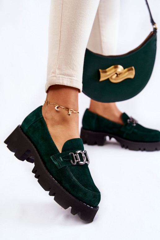 iš zomšos batai su ornamentais Laura Messi 2489 žalios spalvos