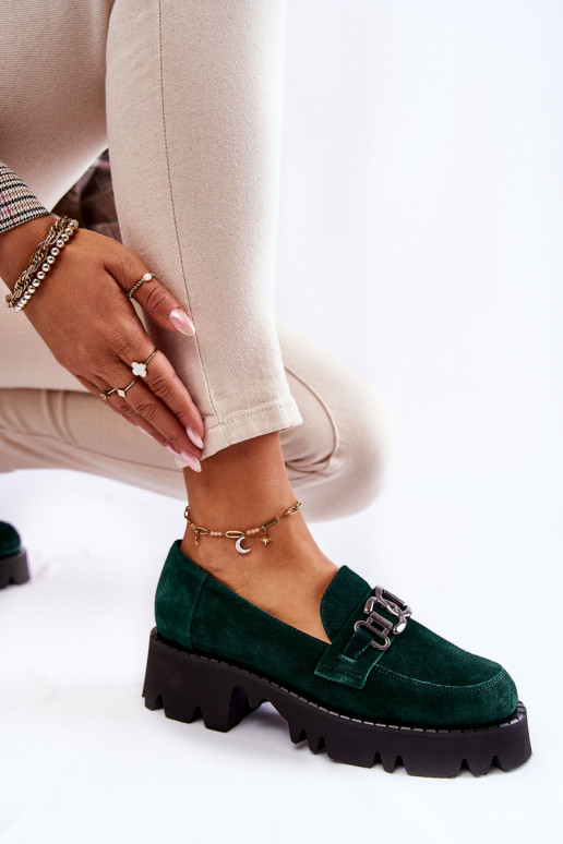 iš zomšos batai su ornamentais Laura Messi 2489 žalios spalvos