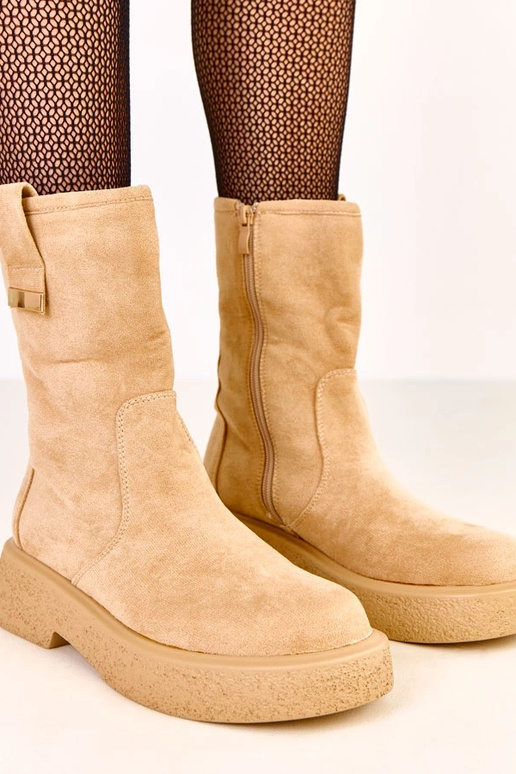 Smėlio spalvos dirbtinio zomšo...