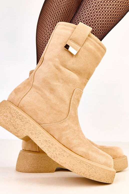 Smėlio spalvos dirbtinio zomšo...