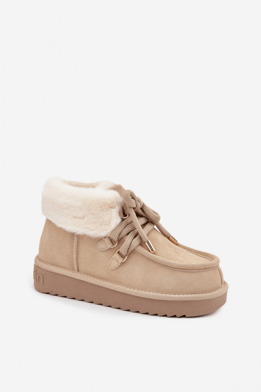 sniego batai MoteriškassuĮjungtaturalnego iš zomšosu D.Franklin DFSH375006 dramblio kaulo spalvos