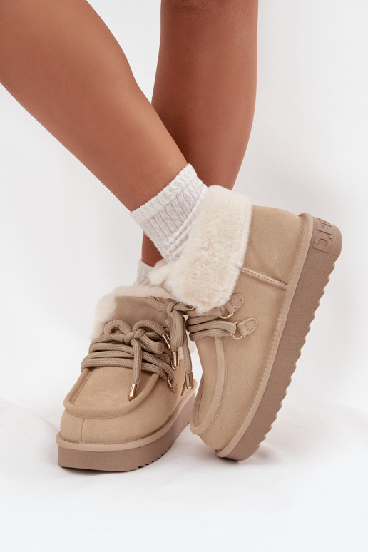 sniego batai MoteriškassuĮjungtaturalnego iš zomšosu D.Franklin DFSH375006 dramblio kaulo spalvos