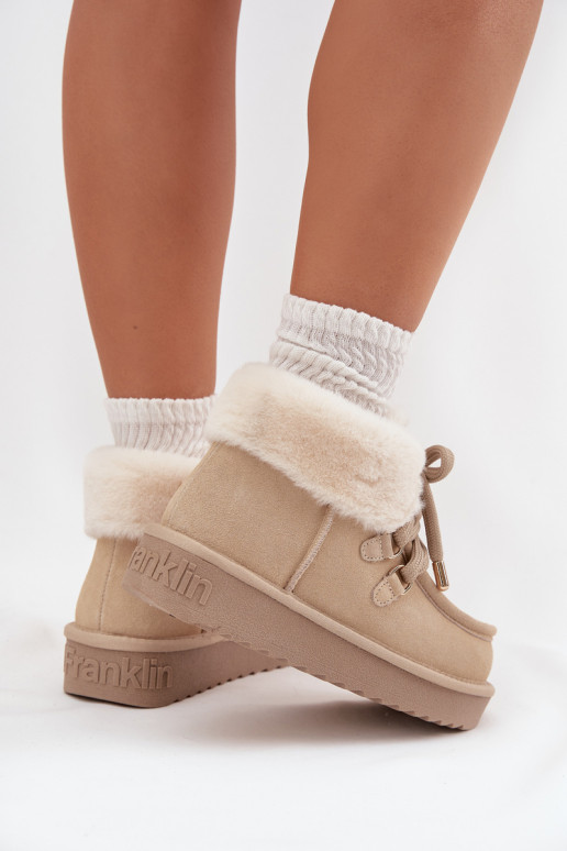 sniego batai MoteriškassuĮjungtaturalnego iš zomšosu D.Franklin DFSH375006 dramblio kaulo spalvos