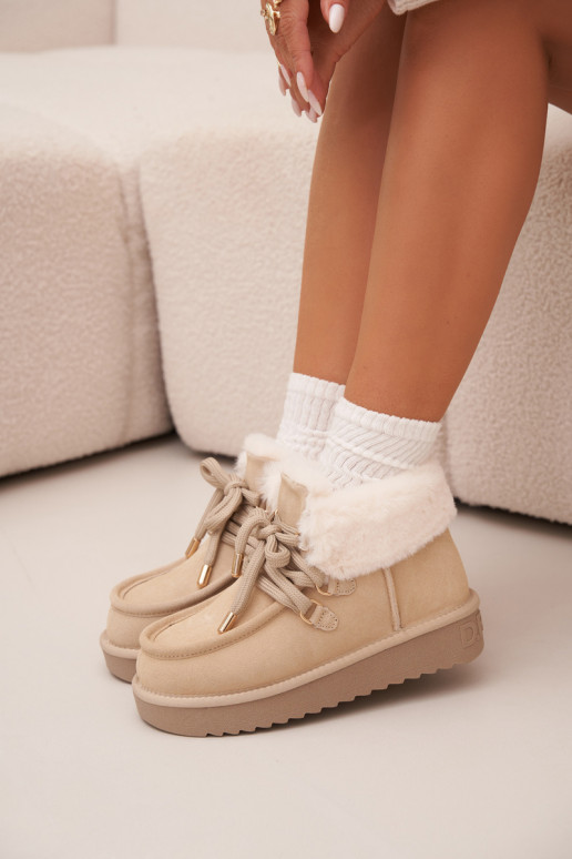 sniego batai MoteriškassuĮjungtaturalnego iš zomšosu D.Franklin DFSH375006 dramblio kaulo spalvos