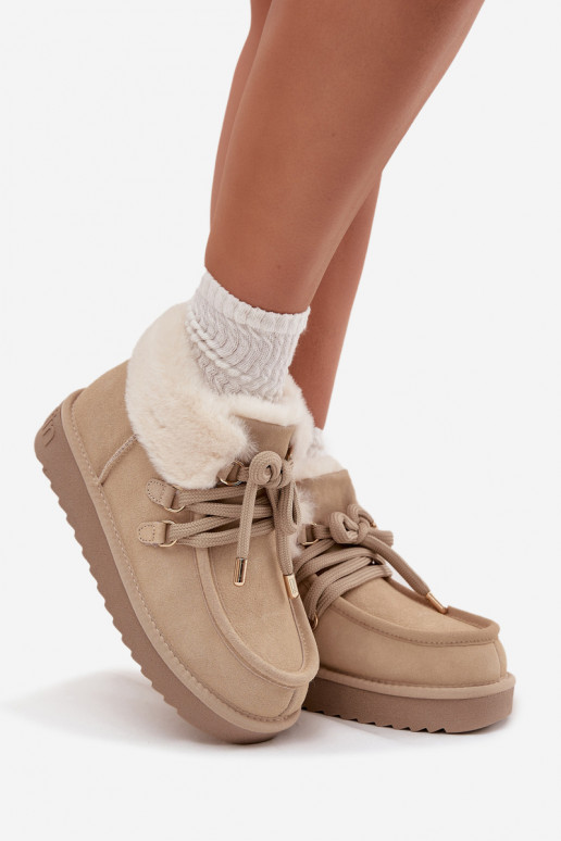 sniego batai MoteriškassuĮjungtaturalnego iš zomšosu D.Franklin DFSH375006 dramblio kaulo spalvos