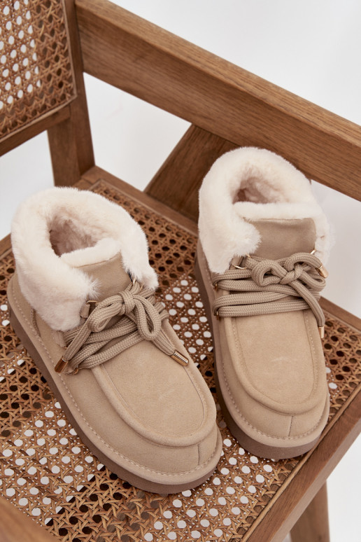 sniego batai MoteriškassuĮjungtaturalnego iš zomšosu D.Franklin DFSH375006 dramblio kaulo spalvos