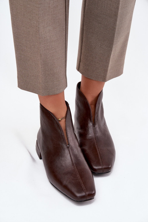 Šokoladinės spalvos moteriški aulinukai ant plono kulniuko Elvienne