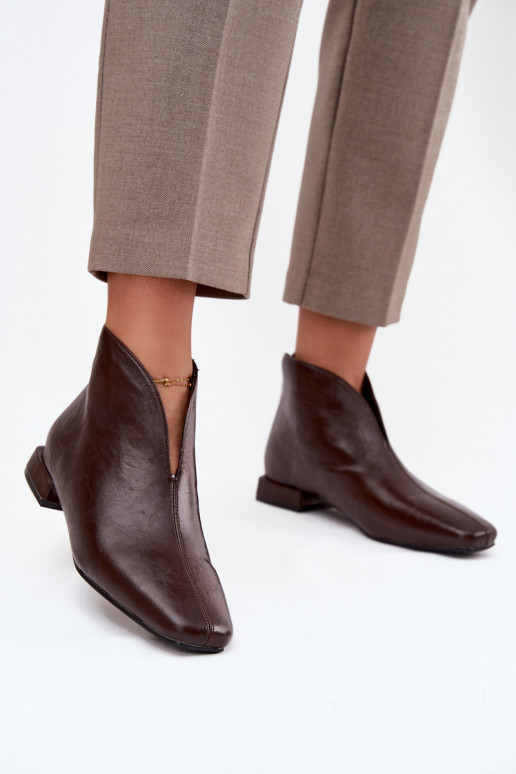 Šokoladinės spalvos moteriški aulinukai ant plono kulniuko Elvienne