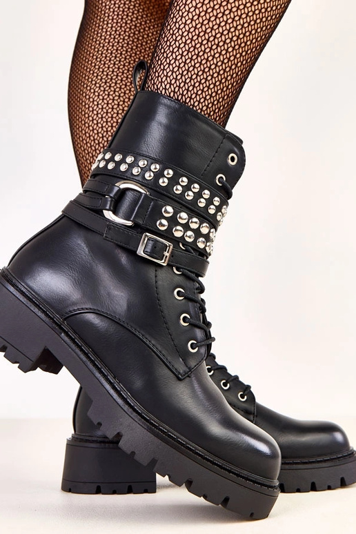 Juodi moteriški žygio batai su...