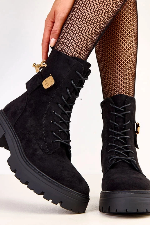 Juodi moteriški žygio batai su...