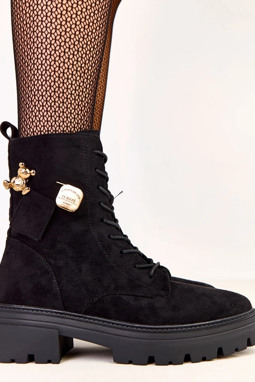 Juodi moteriški žygio batai su...