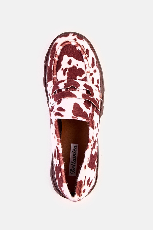 Rudi moteriški mokasinai su karvės...