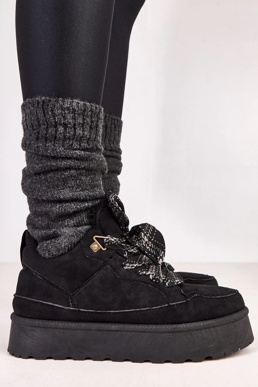 Juodi šilti sportiniai batai su...