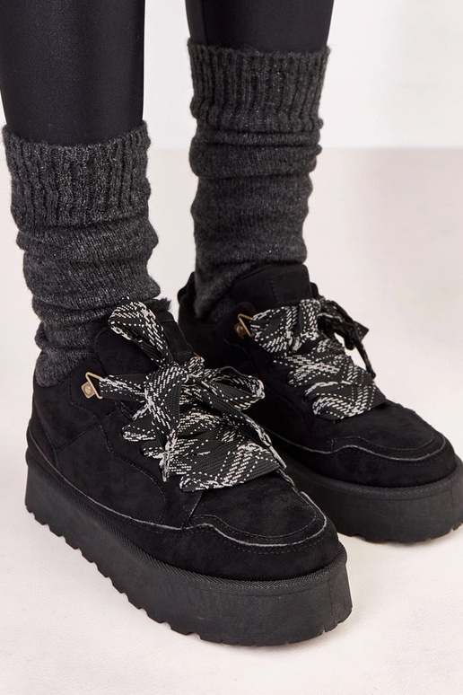 Juodi šilti sportiniai batai su...