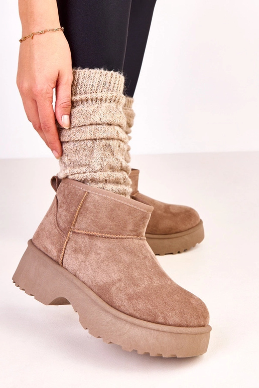 Tamsiai smėliniai žemi sniego batai...