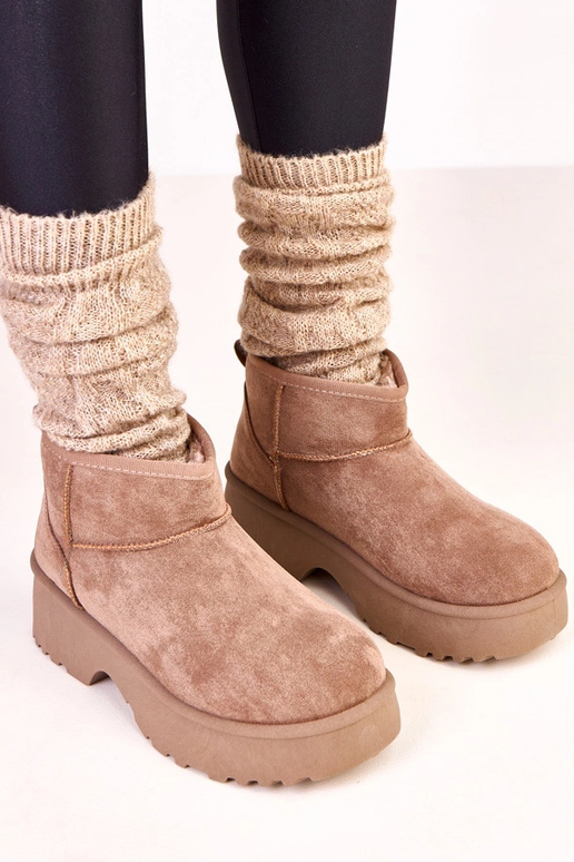 Tamsiai smėliniai žemi sniego batai...