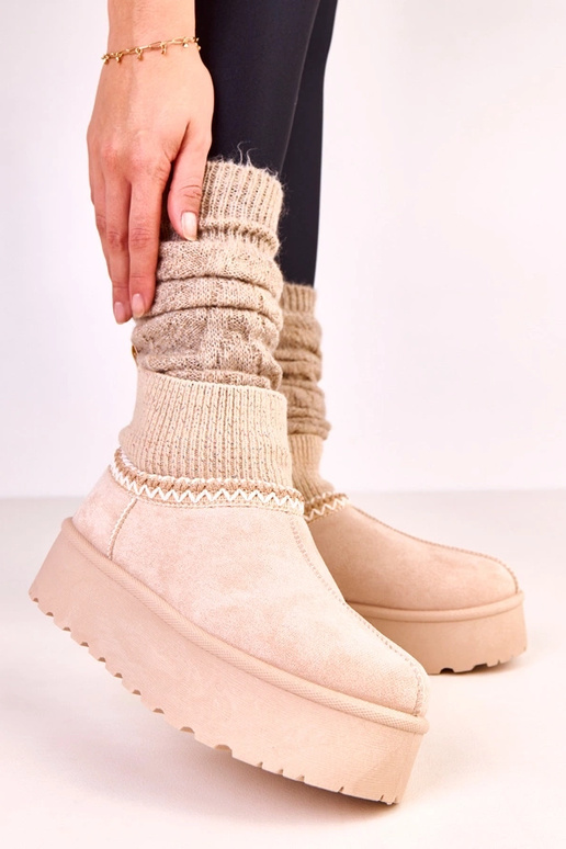 Smėliniai žemi sniego batai su...