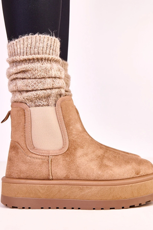 Tamsiai smėliniai žemi sniego batai...