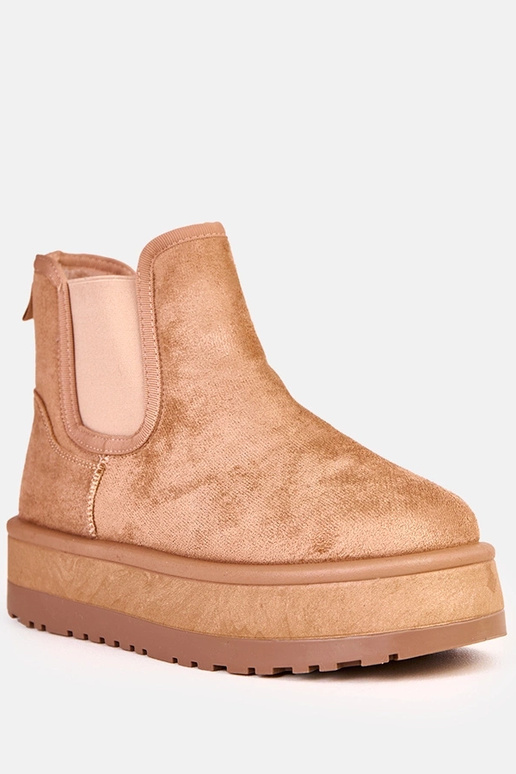 Tamsiai smėliniai žemi sniego batai...