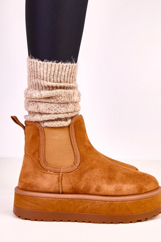 Rudi žemi sniego batai su elastinga...