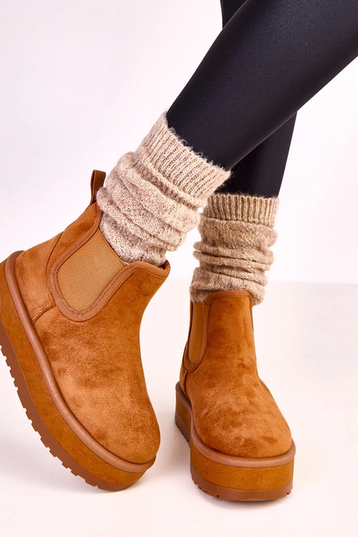 Rudi žemi sniego batai su elastinga...